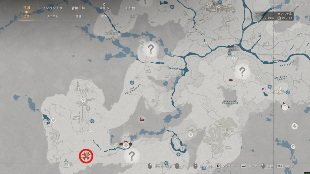 掌波：集中の取得場所のマップです。